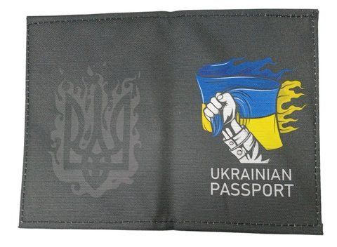 Обложка на документ №3 паспорт оксфорд черный принт Russian Passport рука с флагом 000018471 фото
