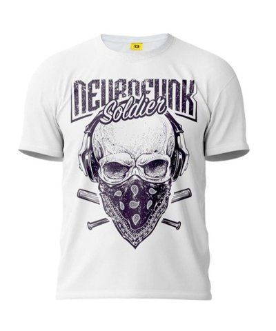 Футболка (Кулир) белая с коротким рукавом NEUROFUNK с принтом раз. 2XL 000040838 фото