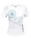 Женская футболка приталенная кулир белая с принтом "Blue daisy" р. XL (DTG) 000046192 фото 1