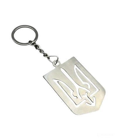 Брелок металевий. Тризуб у щитку. 56х35 мм. G-014-7 000016346 фото