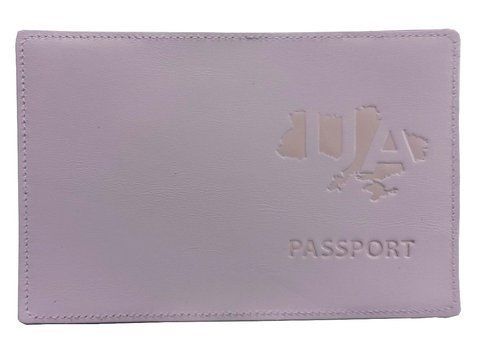 Обкладинка PASSPORT шкіра UA на мапі тиснення (лаванда 1) 000036224 фото