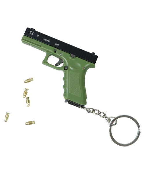 Брелок пистолет Glock G17 70 mm with Bullets Хаки 000051574 фото