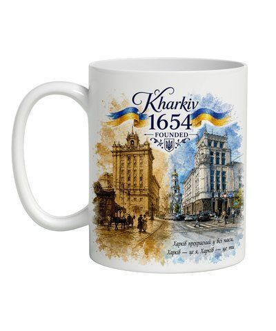 Чашка ТМ 4Profi біла сублімація "Kharkiv1654 " "Харків прекрасний у всі часи" 330 мл 000057812 фото