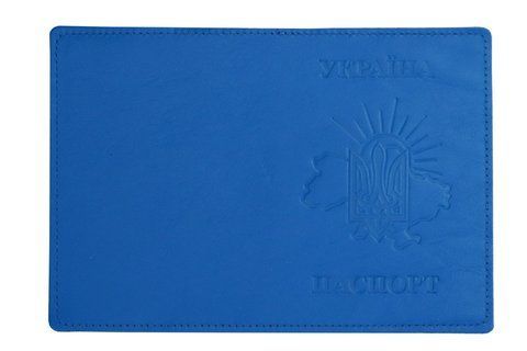 Обложка ПАСПОРТ кожа Трезубец ВОСТОК СОЛНЦА тиснения (лазурит) 000036566 фото