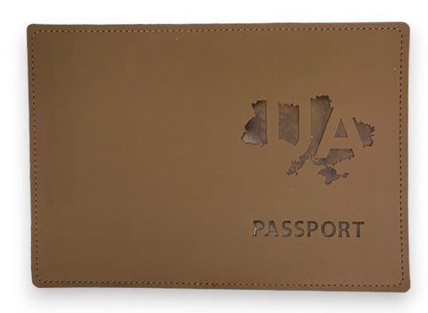 Обкладинка екошкіра Vienna Рassport UA на мапі світло коричневий тиснення 000030455 фото