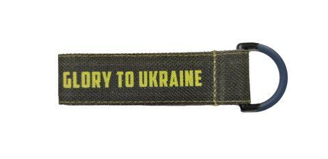 Брелок тканинний Cordura принт Glory To Ukraine (Стяг і Герб) хакі троянд 9 см 000009077 фото