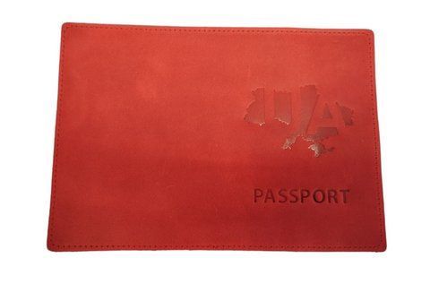 Обкладинка шкіра Рassport UA на мапі червоний тиснення 000035123 фото
