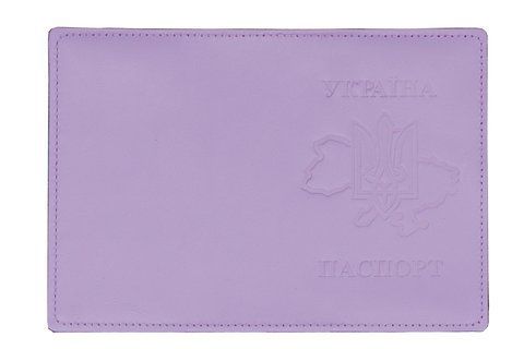 Обложка PASSPORT кожа ТРИЗУБ на карте тиснения (лаванда 1) 000036577 фото