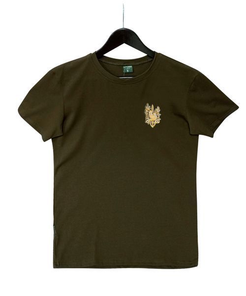 Футболка вышивка Птицы на трезубе кулир хаки р. 2XL (52) 000040315 фото