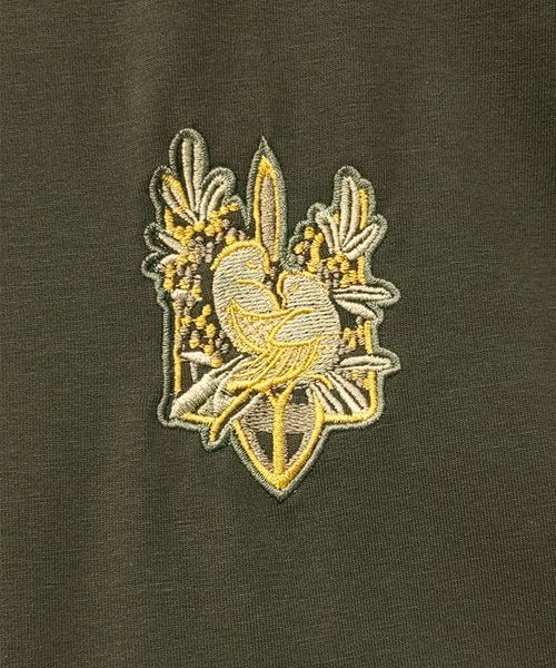 Футболка вышивка Птицы на трезубе кулир хаки р. 2XL (52) 000040315 фото