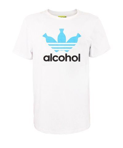 Футболка унісекс біла с коротким рукавом с принтом "ALCOHOL" р. 2XL 000032593 фото