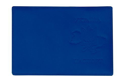 Обложка PASSPORT кожа ТРИЗУБ на карте тиснения (лазурит) 000036598 фото