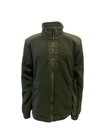 Кофта Love self флис хаки темный (340) на молнии с планкой с вышивкой Орнамент №2 роз. XL 000021031 фото