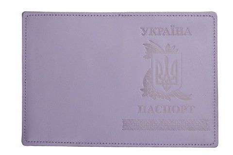 Обложка ПАСПОРТ кожа ГЕРБ С КАЛИНОЙ тиснения (лаванда 1) 000036537 фото