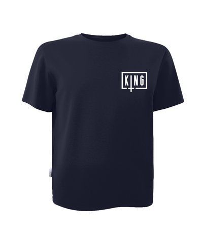Футболка унісекс кулір темна синя з принтом King р. L 000043951 фото