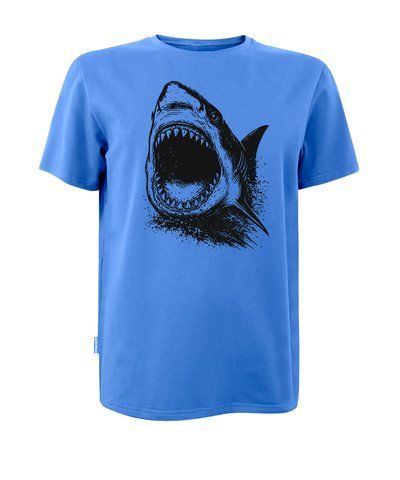 Футболка унісекс джинс з коротким рукавом з принтом "Shark" шовкографія р. 2XL 000046610 фото