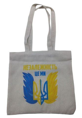 Экосумка шоппер 4Profi "Незалежність це ми" двунитка (хлопок) белая 000013087 фото