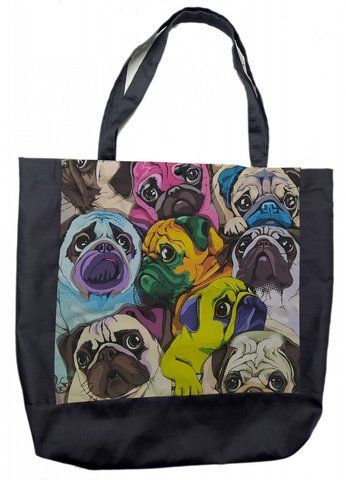 Сумка шопер Гарда 4Profi Skull Кольорові мопси роз. XL 29555 000006680 фото