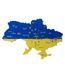 Деревянные настенные часы карта Украины желто-голубая УФ печать роз.80*52 см 6 мм 000051520 фото 1