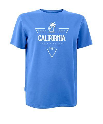 Футболка унісекс джинс кулір з коротким рукавом з принтом CALIFORNIA 1987 (шовкографія) р. 2XL 000046652 фото