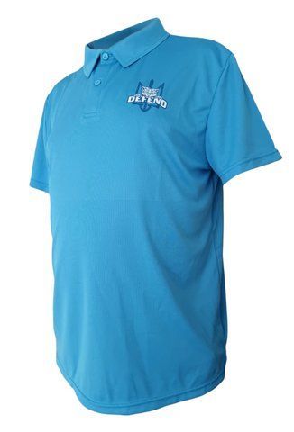 Футболка ПОЛО с коротким рукавом с принтом DEFEND (Кулмакс) голубая 2XL(52) 000017033 фото