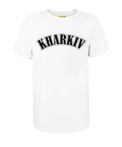 Футболка унісекс кулір біла з принтом KHARKIV р. XL (DTF) 000043862 фото