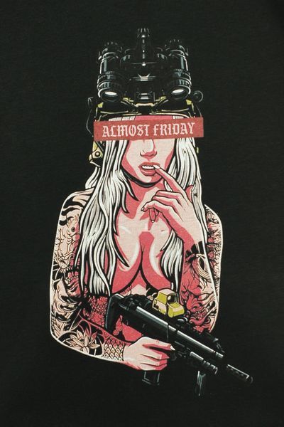 Худі чоловічий чорний Джері з принтом Almost Friday (DTG) роз. XL 000038714 фото