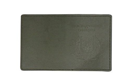 Обложка на удостоверение офицера ГЕРБ КОЛОС экокожа хаки тиснение 000036581 фото