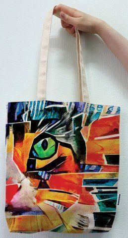 Экосумка шоппер 4Profi "Eye of the Cat" двунитка (хлопок) белая 23720 000005935 фото