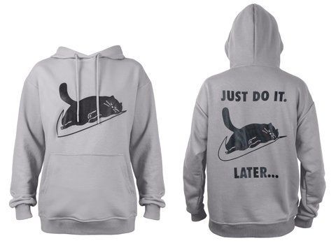 Худі Лео тринитка футер світло-сірий з принтом Just Do It later... шовкографія р. 2XL 000035009 фото
