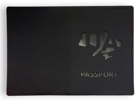 Обкладинка екошкіра Baby face thermo Рassport UA на мапі чорний тиснення 000030454 фото