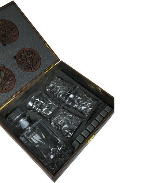 Набір подаруноковий 4Profi "Whiskey Set" (Графін 1Л, Келих 255 мл 4 шт., Каміння 8 шт., Щипці 1шт., Підставка 4шт) 000052703 фото