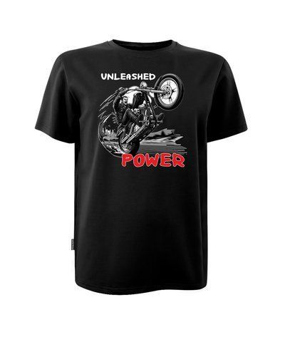 Футболка унісекс кулір чорна з принтом "Unleashed power" р. L (DTG) 000047361 фото