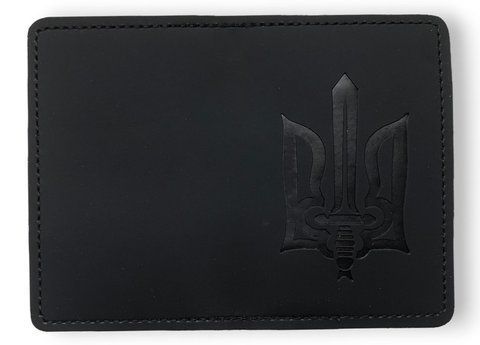 Обложка ID - 1 экокожа Baby-face thermo Трезубец меч черный тиснение 000030188 фото