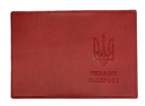 Обкладинка екошкіра Latte Ukraine passport Тризуб штрих бордо тиснення 000030448 фото